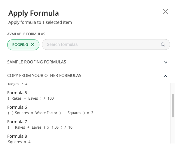 Quantity Formulas